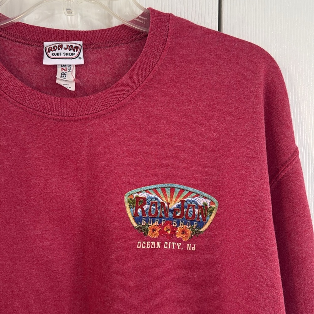 Ron Jon Surf Shop Ocean City, NJ Raspberry Crewneck Sweatshirt - Size - M - Picture 2 of 8